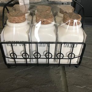 Rae Dunn Spice Rack 6 jars